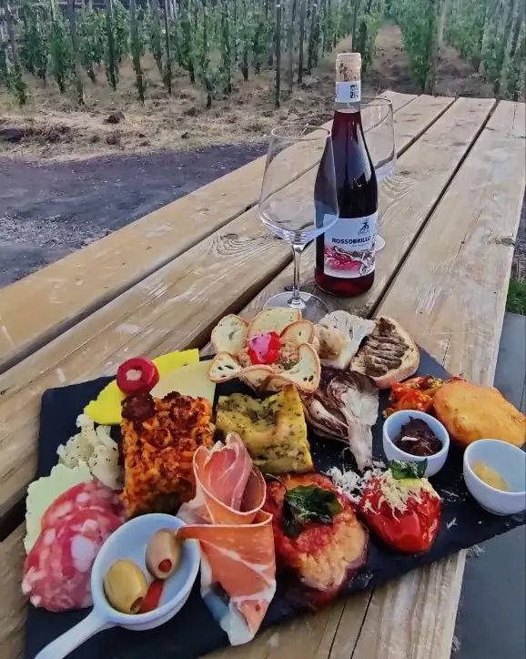 Board of local products with tasting of Etna wines